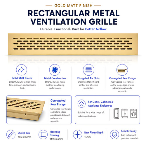 Gold matt metal air vent - metal,